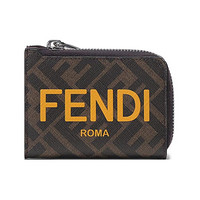 FENDI 芬迪 男士涂層面料配皮卡包卡夾零錢包 7M0341 AJJ8