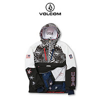 VOLCOM 钻石女装大牌专业户外保暖透气滑雪服2023冬季新款连帽夹克