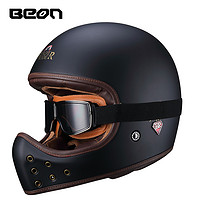 BEON 碳纤维玻纤复古全盔男女摩托车头盔机车赛车冬季四季通用哈雷