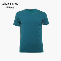 AIMER MEN 爱慕先生 新品专柜正品莫代尔素色永恒Ⅴ短袖上衣NS12354 180 灰色