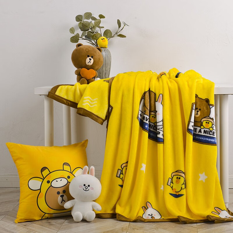 多喜爱（Dohia）毛毯法兰绒家用毛毯 旅行家布朗熊150x200cm