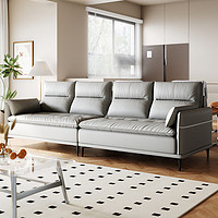 双虎科技布经济款大小户型现代简约客厅家具家用直排沙发2411 左妃沙发-3.2米