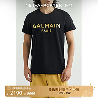 BALMAIN 巴尔曼 男女同款黑色棉短袖T恤NAP颇特