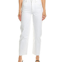 MOTHER SNACKS! High-Waisted Double Stack Hover Fray Sticky Rice Straight Jean