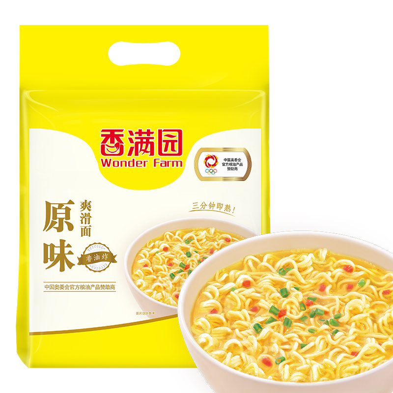 香满园 非油炸波纹面 800g 方便火锅面泡面 鸡蛋风味面