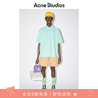 Acne Studios【季末6折起】男女同款Face表情褪色POLO衫短袖T恤CL0116 海沫绿色 XXL