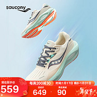 saucony 索康尼 火鳥3男女跑鞋緩震支撐跑步鞋訓練運動鞋米灰綠40.5