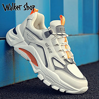 Walker Shop 奥卡索 品牌运动鞋男2023新款男鞋透气潮流男士跑步鞋休闲百搭潮 米色（网面四季款） 41