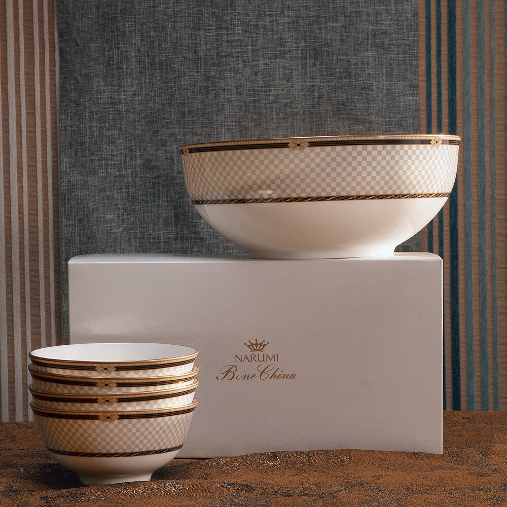 NARUMI/鸣海 Windsor系列 中餐碗11cm碗3只装/22cm汤碗 骨瓷碗 釉中彩 11cm碗(3只装)/51289-1913G无盒