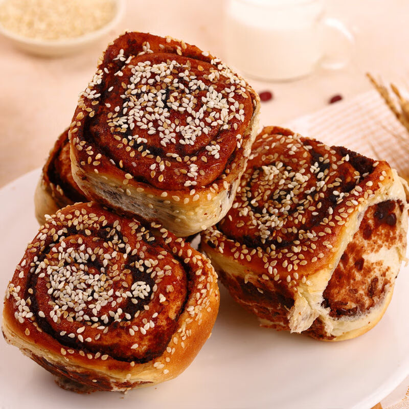 海玉手撕面包蜂蜜夹心豆沙包红豆早餐面包传统糕点软面包零食 传统蜂蜜豆沙包6个/1盒装