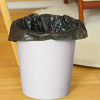 百家好世 压圈垃圾桶简易塑料环保分类垃圾筒家用卫生间厨房客厅纸篓 纯色银边垃圾桶-2只装