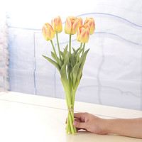 仿真假花郁金香花束3D打印手感单枝装饰摆设绢花餐桌花瓶摆放花卉