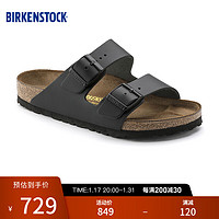 BIRKENSTOCK 勃肯 软木拖鞋男女同款牛皮情侣拖鞋Arizona系列 黑色 42  男款