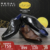REGAL 丽格 日本品牌系带办公室圆头日系男士皮鞋J256 DBRJ(深褐色) 39(245)