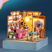 若来diy小屋艺术屋手工制作木制建筑拼装模型房子玩具创意 酒楼-如醉春风