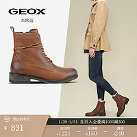 GEOX 杰欧适 时装靴女靴秋冬款低跟时尚复古舒适长筒靴子女鞋D16LQA 褐色C0013（皮里） 36
