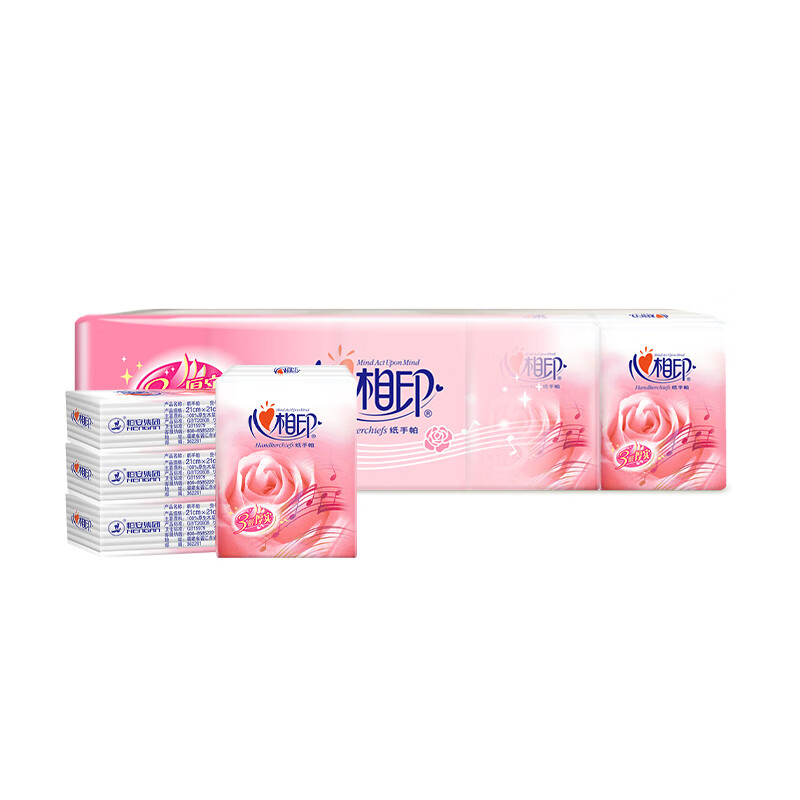 心相印 手帕纸 玫瑰包装 8片3层10包