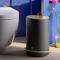 bencross 本心本来 金属垃圾桶脚踏式欧式创意家用卫生间厨房客厅卧室垃圾筒