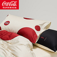 可口可乐纯棉50S高支印花床单枕头套一对装48*74cm 可喜可乐