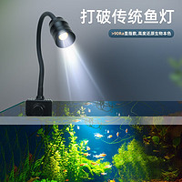 boxtech变焦水族射灯原生南美鱼缸灯三湖水草龟缸LED灯夹灯夜灯三色灯 10W旋钮款-蓝白三色（可夹1.2厘米玻璃）