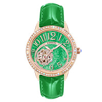 KANGOL气质手表女机芯品牌机械女表通勤十大女士手表 绿带绿面