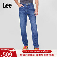 Lee 24春夏新品731舒適中腰錐形中淺藍色男牛仔褲LMB100731205-404 中淺藍