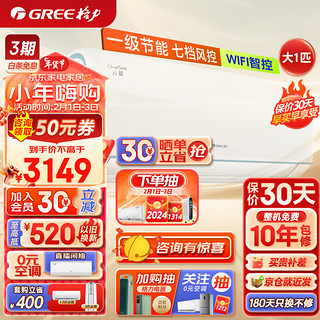 GREE 格力 大1匹 云锦Ⅱ 新一级能效 56℃高温自清洁 除湿 壁挂式卧室空调挂机 WIFI智控