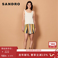 Sandro 春秋女装简约时尚肩部系带针织吊带背心SFPTS01049 淡褐色（偏白） 0
