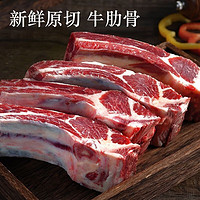 果鲜岛原切牛排骨新鲜牛肋排带骨带肉牛排牛肉肋排牛肋骨冷冻整块 牛排骨(牛肋排) 2斤装