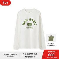 Marc O'Polo/MOP春季字母logo印花纯棉长袖T恤男 白色100 XS