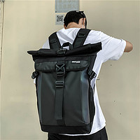 IRD大容量双肩包男韩版书包多功能背包时尚潮流轻便旅行包电脑包 黑色