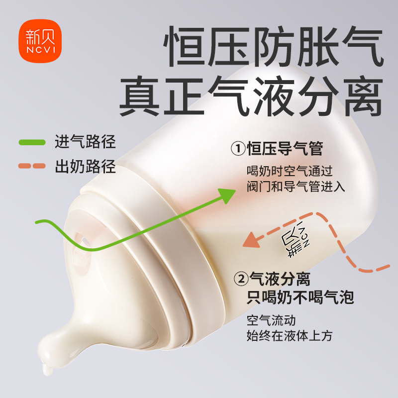 ncvi 新贝 新生婴儿奶瓶防胀气玻璃