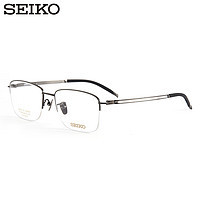 精工(SEIKO)眼镜架钛合金时尚半框眼镜框日本T7451 0OIL U6防蓝光1.67 0OIL-黑色