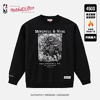 Mitchell&Ness NBA-MN2024年秋冬加绒加厚加大卫衣复古重磅oversize男女打底衫