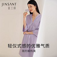 JINSANTA 金三塔 睡衣女重磅真丝扭结系列深V领可外穿睡裙家居服YSFEA307