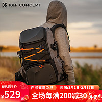 K&F Concept 卓尔相机包双肩大容量单反背包防水防震专业户外登山多功能单反摄影包子母包 黑色 【黑色32L】大容量相机包+单肩包