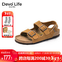Devo 的沃 Life的沃軟木涼鞋  反絨牛皮 情侶款 2627