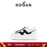 HOGAN H-STRIPES系列 女士低帮休闲鞋 HXM6450FE91 白/黑 38.5