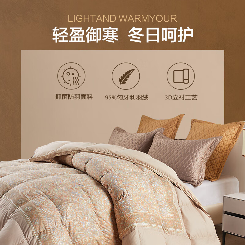 博洋博洋家纺95%羽绒被匈牙利白鹅绒被冬被保暖抑菌加厚被子冬季被芯 【匈牙利】95白鹅绒冬被-艾米纳 