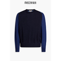 CANALI 奢侈品潮牌 男士 WOOLS 拼色毛衣 MK01663 Navy 52 IT