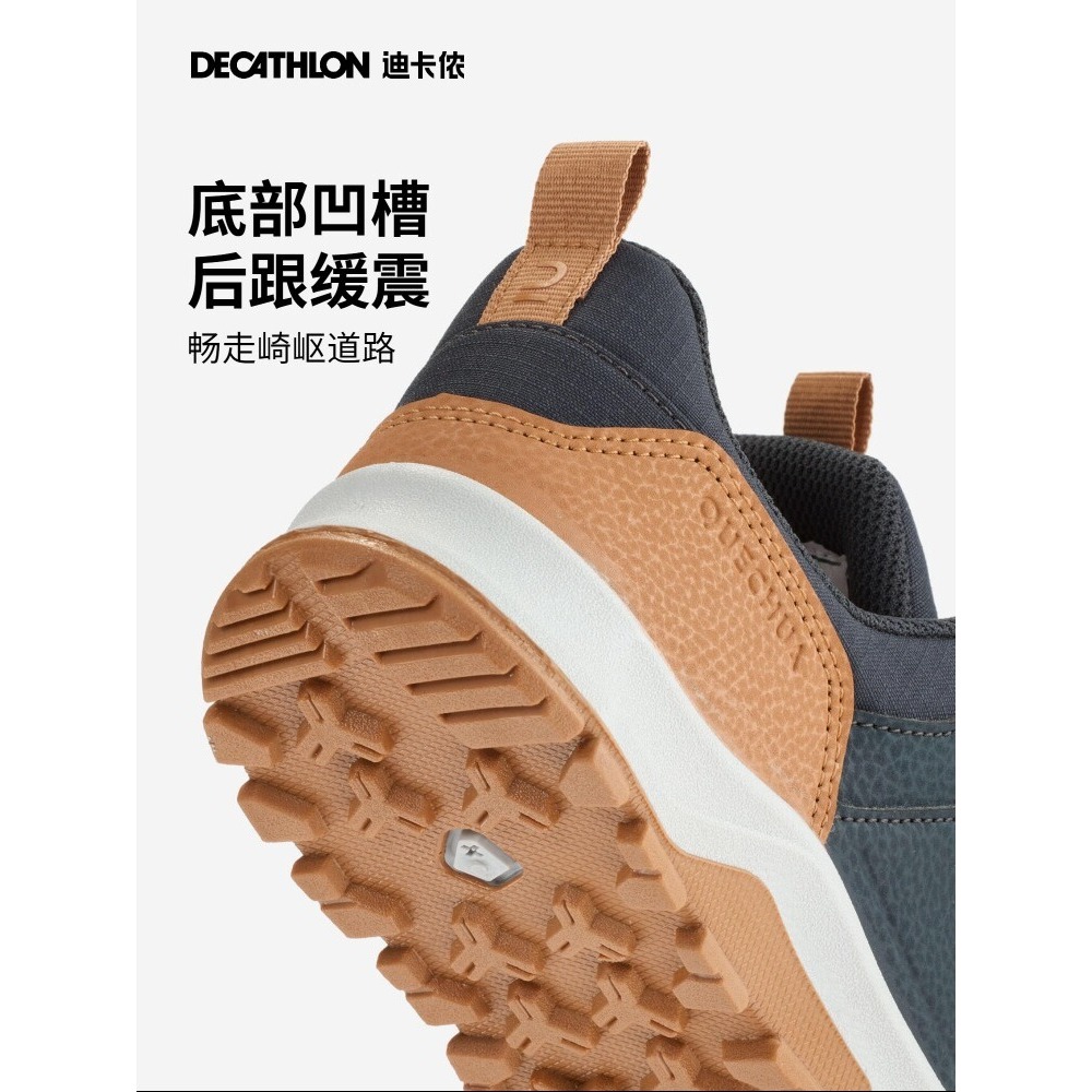 DECATHLON 迪卡侬 儿童山地徒步鞋登山鞋系带魔术贴低帮防水防滑耐磨缓震KIDS