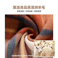 88VIP：上海故事 秋冬羊毛圍巾女百搭格子圍脖加厚保暖