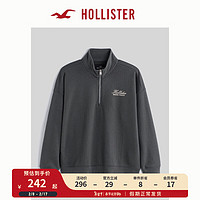 HOLLISTER24春夏休闲半拉链立领落肩袖运动卫衣男 356710-1 黑色 XXL (185/124A)