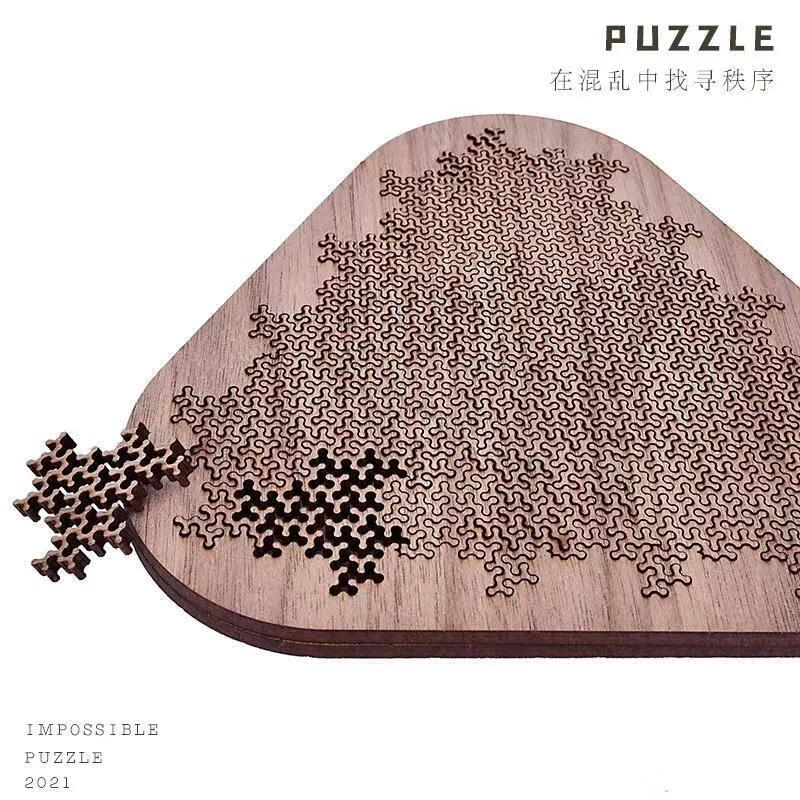 俏拍puzzle拼图 GM10级烧脑十级拼图解密盒木质解锁超高难度 【4级】三角形+布袋