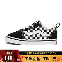 VANS 范斯 童鞋 Ward Slip-on美式黑白棋盘格加绒小童帆布鞋 黑白棋盘格 25.5码 实测内长16cm