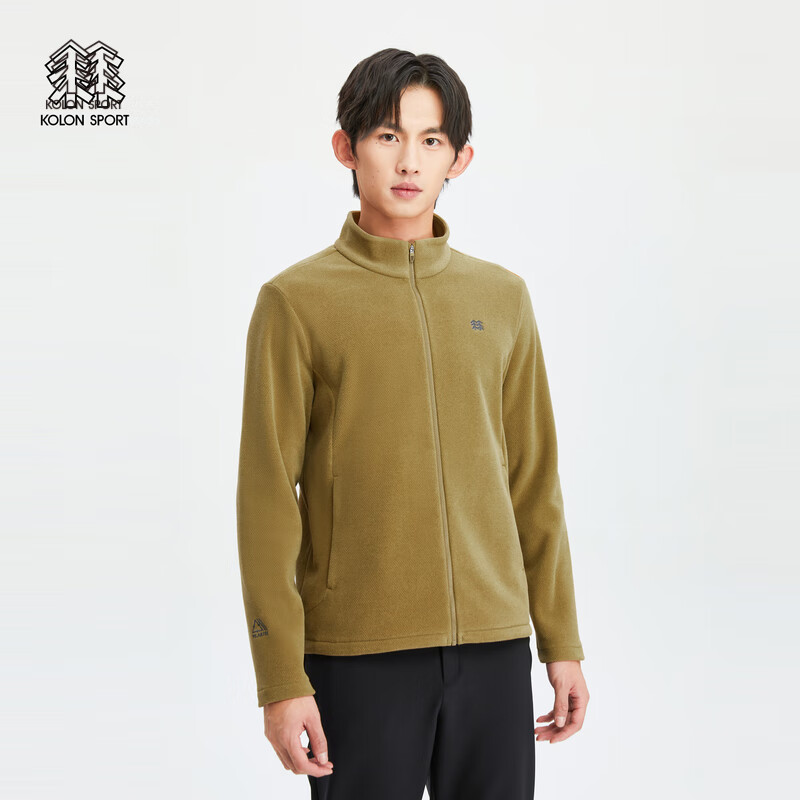 KOLON SPORT可隆男士立领抓绒夹克 驼色CA 190/3XL