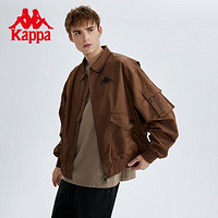 Kappa 卡帕 運動休閑百搭梭織經典黑色夾克復古男工裝外套K0C52JJ03