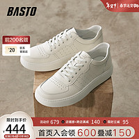 BASTO 百思图 2024春季运动休闲小白鞋板鞋男休闲鞋EQB02AM4 米白 39
