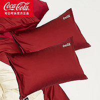 可口可乐纯棉50S高支印花床单枕头套一对装48*74cm 事事如意