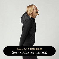 CANADA GOOSE 6期免息：加拿大鹅（Canada Goose）HyBridge女士针织连帽衫羽绒休闲外套 6800L 61 黑色 XS